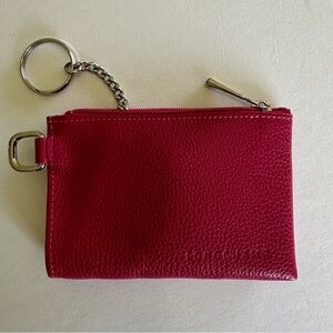 Longchamp Dark Pink Leather key chain Coin Purse